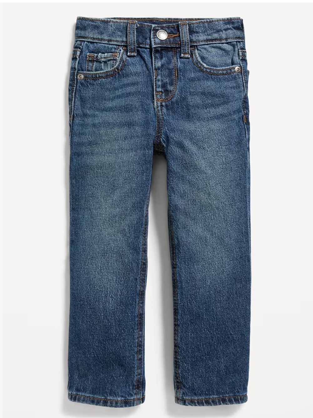 Old Navy Blue Straight-Leg Toddler fleece lined Jeans, adjustable waist, 3T